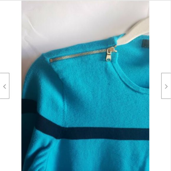 Lauren Ralph Lauren Zipper Shoulder Sweater Top - Picture 2 of 5